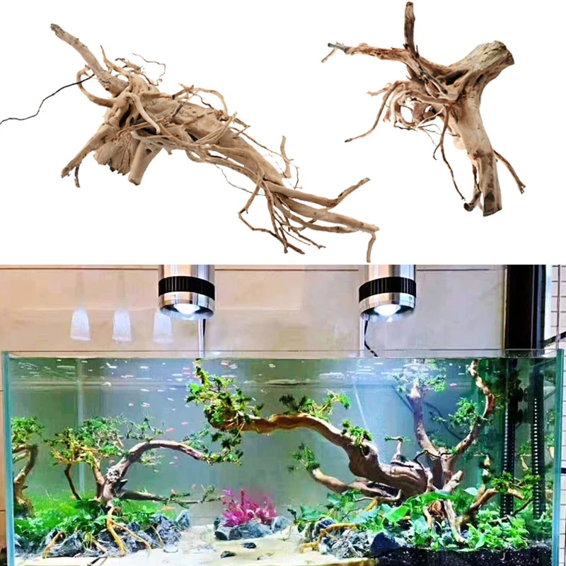 天然木の根のトランク 水槽の装飾 造花 水族館の付属品 家の装飾 装飾 Aliexpress