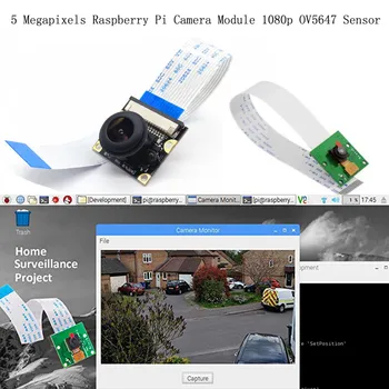 

20# 5 Megapixels Raspberry Pi Camera Module 1080p OV5647 Sensor with 6 inch 15 Pin Ribbon Cable for Model A/B/B+ Pi 2 3 3B Pi 4