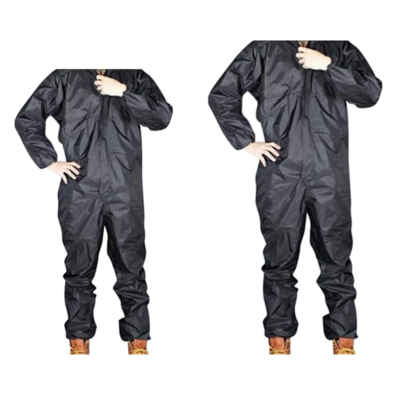 Promotion! 2 Pcs Fashion Motorcycle Raincoat /Conjoined Raincoat/Overalls Men and Women Fission Rain Suit Coat Black L &amp X |