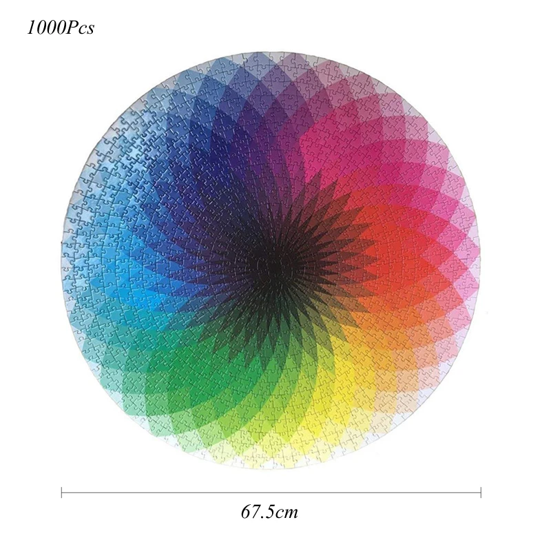 Пазлы 1000 шт/500 шт Круглые Пазлы Радужная палитра интеллектуальная игра для взрослых и детей головоломка подарок GYH
