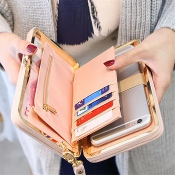 

Wallet Female Women's Wallet Snap Coin Purse Phone Bag Bow Multi-card Bit Card Holder Purse Women Luxury Billetera Mujer