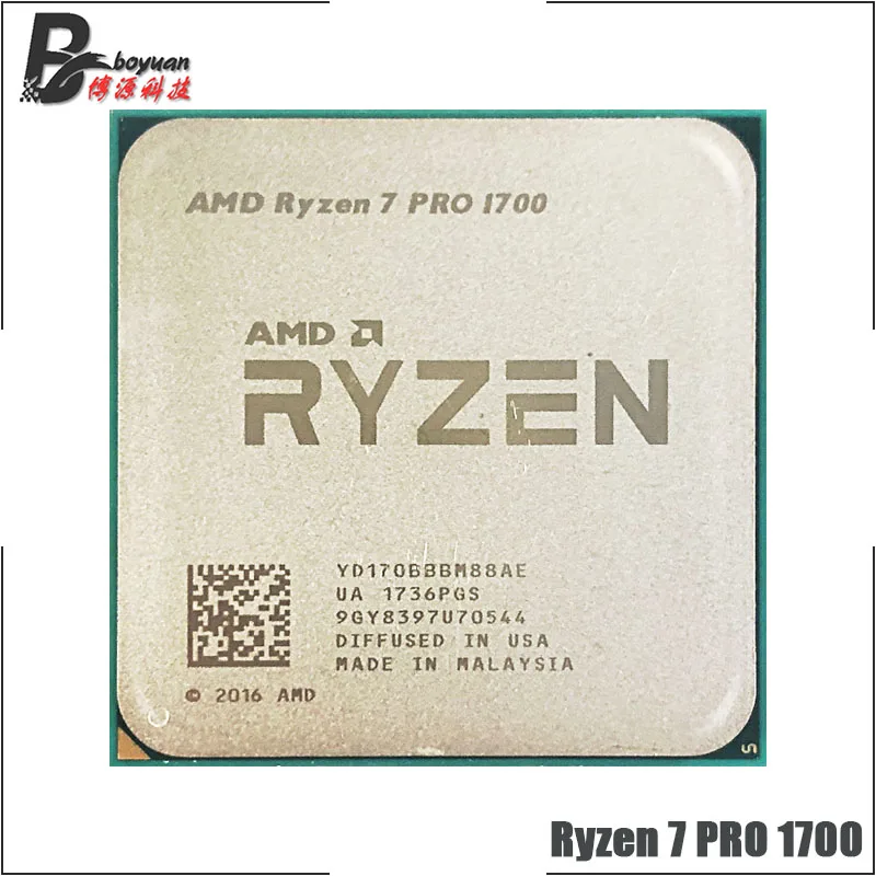 Процессор AMD Ryzen 7 PRO 1700 R7 3 0 GHz Восьмиядерный процессор 16 ниток 65W YD170BBBM88AE Socket AM4 |