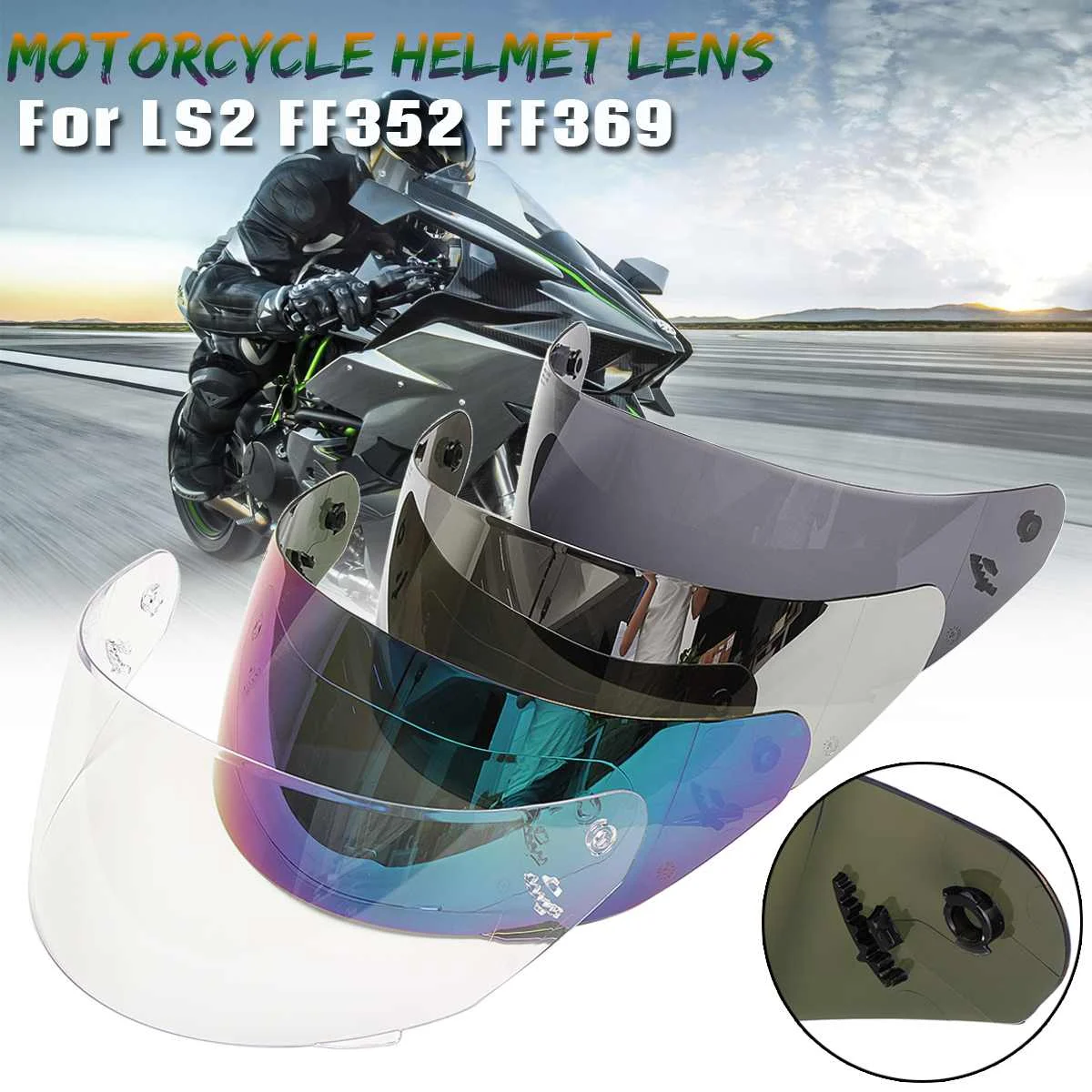 

Helmet Visor Motorcycle Full Face Helmet Lens Visor Shield For LS2 FF352 FF369 FF384