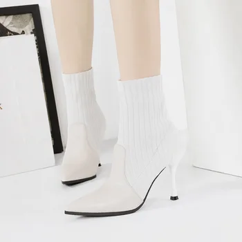 

Out Goods Skinny High With Elastic Force Socks And Boots With Thin Woman