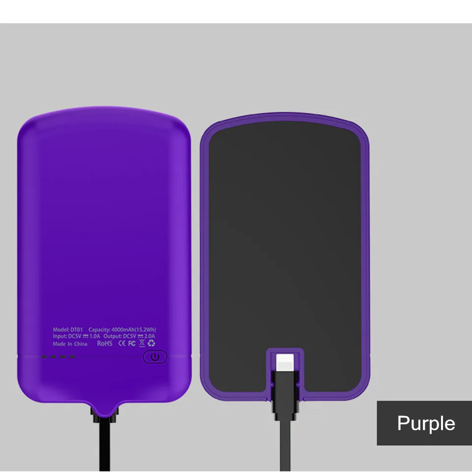 Тонкий чехол для зарядного устройства для iPhone XS, 6, 6 S, 7, 8 Plus, Micro USB/type-C, внешний резервный чехол для samsung, huawei, Xiaomi