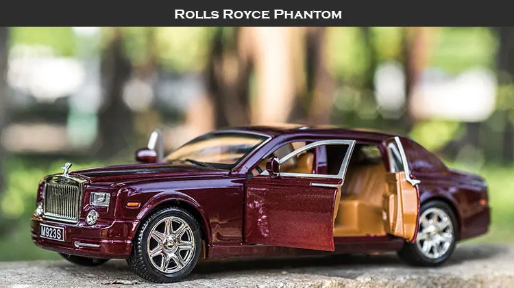 KIDAMI Rolls Royce 1:24 Масштаб литья под давлением модель автомобиля игрушечные машинки Вытяните назад звуковой светильник Коллекция подарков для детей и взрослых