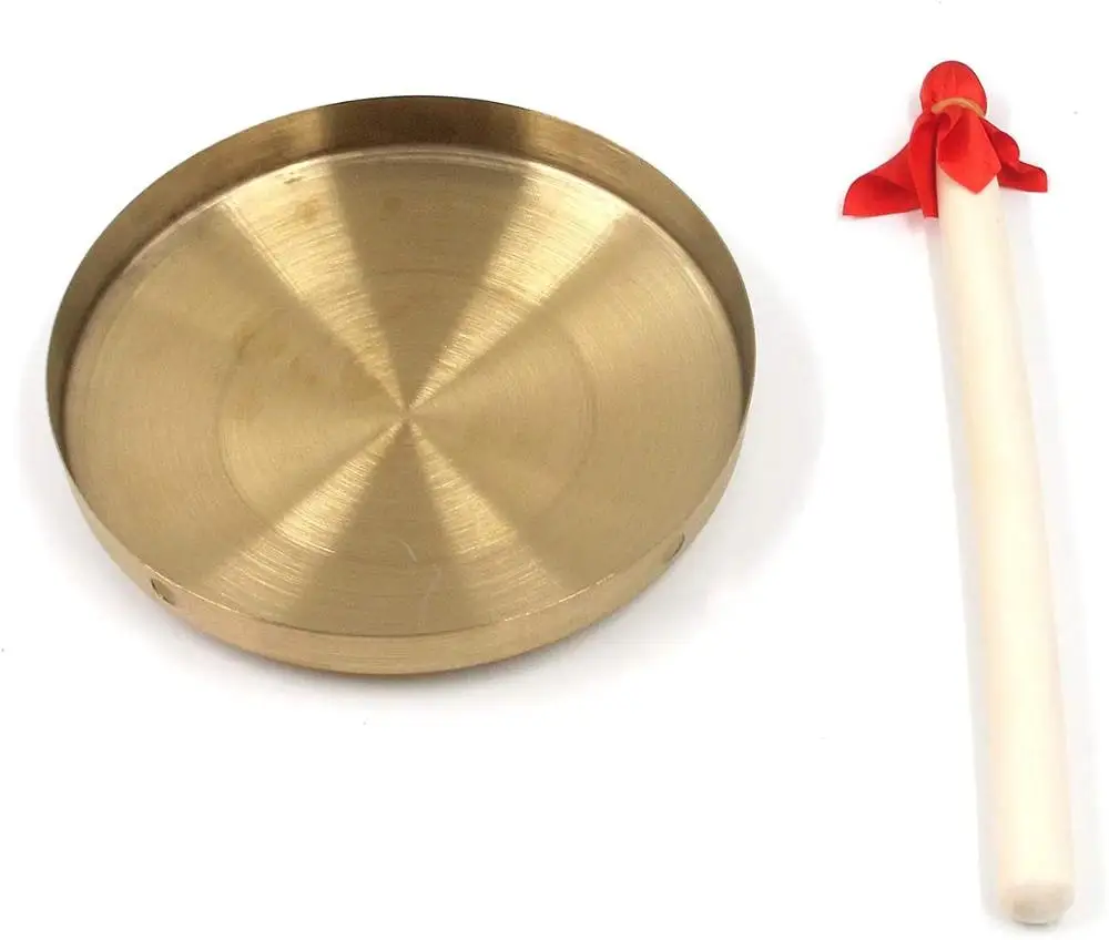 Chinese Gong Instrument Diameter 15/22/32 cm Chinese Copper Gong Hand Gong Opera Percussion with Beater