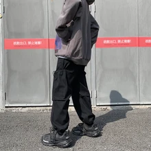 Осенние Комбинезоны мужские модные однотонные повседневные рабочие брюки с большим карманом мужские свободные прямые спортивные штаны в стиле хип-хоп