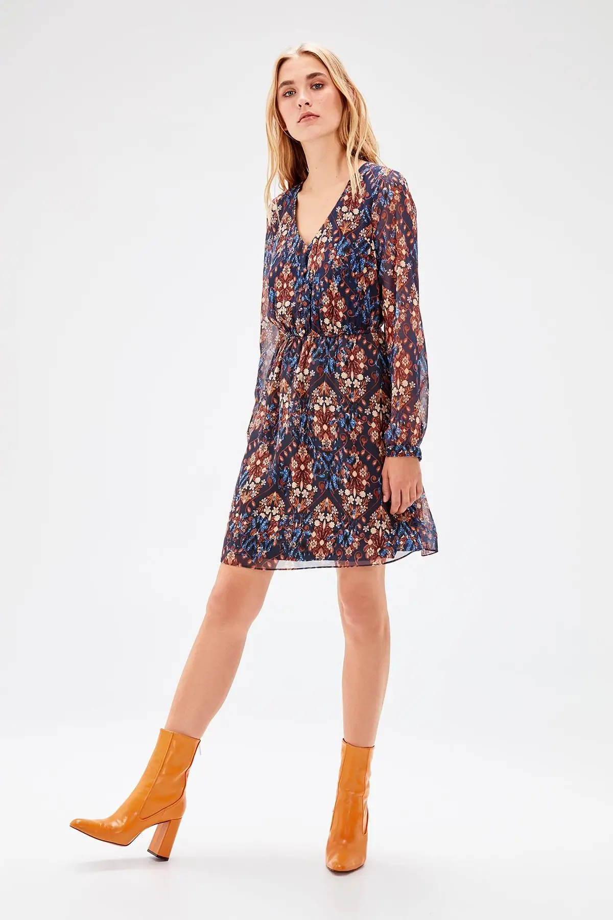 

Trendyol Navy Blue Print Dress TOFAW19LJ0133