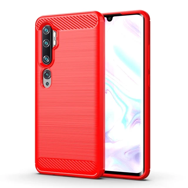 Для Xiaomi Mi Note 10 Чехол Мягкий ТПУ противоударный чехол карбоновый Узор Матовый чехол s для Xiaomi Mi Note 10 Note 10 Чехол Чехлы - Цвет: Red
