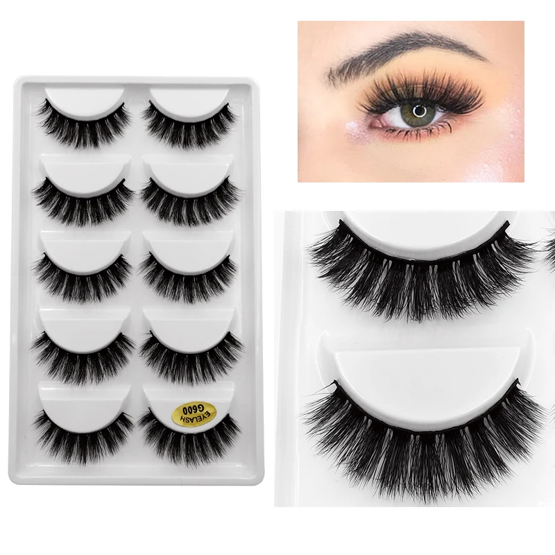

New 5 pairs eyelashes hand made 3d mink lashes natural long soft mink eyelashes full strip lashes makeup false eyelashes cilios