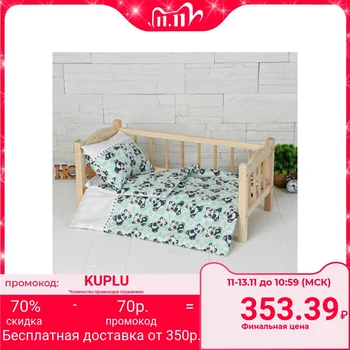 

Bed linen for "Panda on white" dolls, sheets, blanket, pillow