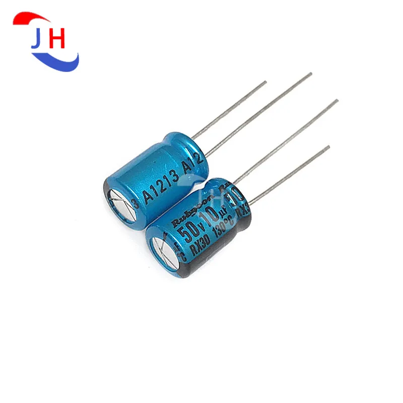 

10 шт. электролитический конденсатор 50 в 10 мкФ RX30 8*11,5 устойчивый к высоким температурам 130 градусов 3,5 мм расстояние ступни 50 в 10 мкФ