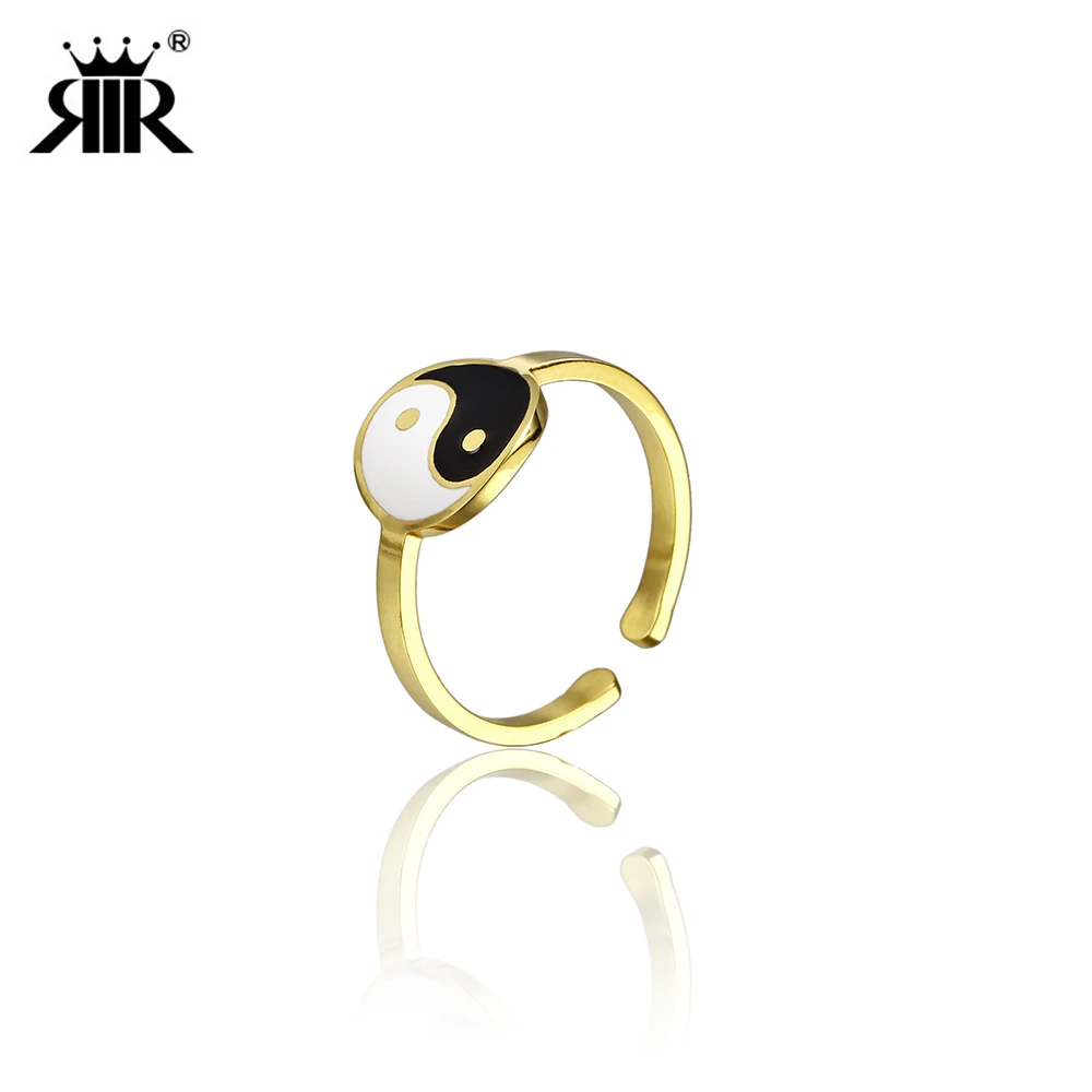 

RIR Ancient Chinese Philosophy Symbol Yin And Yang Can Adjust The Ring Taoist Zen Soul Jewelry Balance Yoga Ring Special Gift