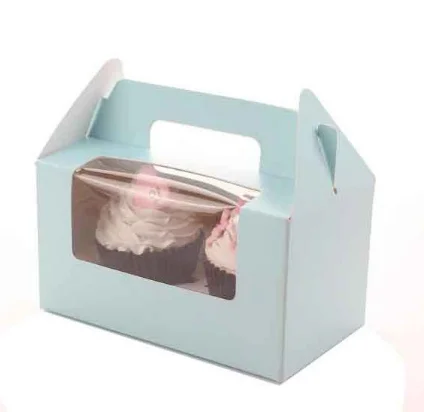 Крафт-бумаги из бумаги для кексов коробка для торта с полностью из ПВХ окна сувенир для свадебной вечеринки коробка упаковка для тортов 100 шт./лот