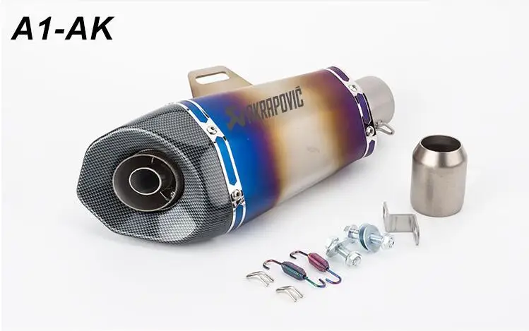 51 Мотоцикл выхлопная труба akrapovic большой шестиугольник Скорпион выхлопная для Z900 CBR1000 Z250 GSXR250 RC390 TRK502 - Цвет: A1-AK