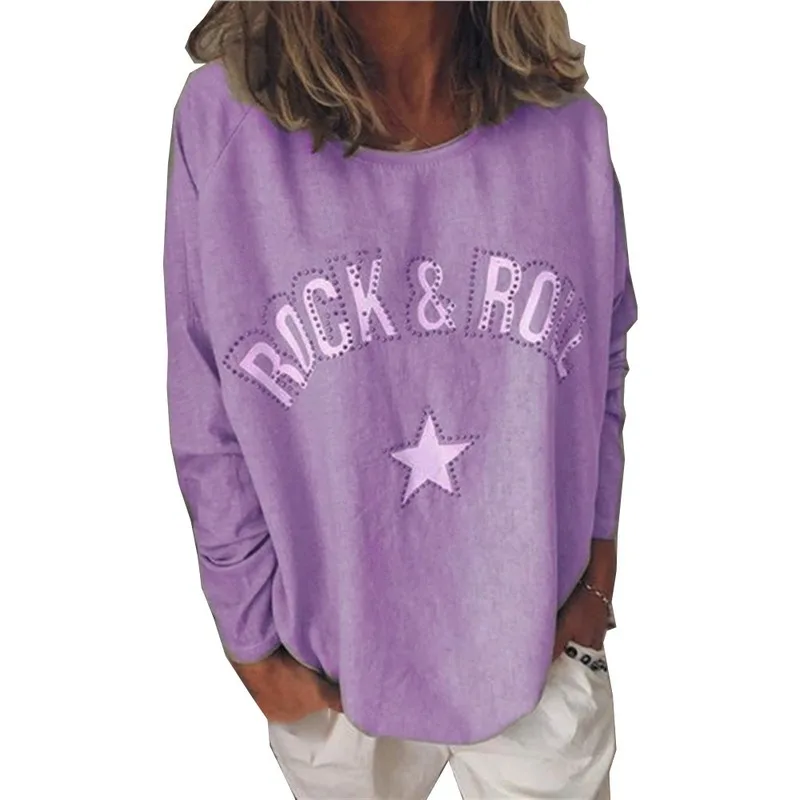 

Fashion Clothes Autumn Winter Tops Women's Casual Cotton Long Sleeve Ladies Round Neck Printed Loose Pullover Sweatshirts