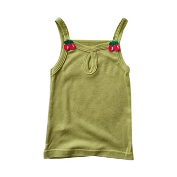 

New Kids Girls Shirts Cotton T-shirt Children Girls Strawberry Tops Underwear Girls Bras Sports Bra Cotton Vest Young Summer
