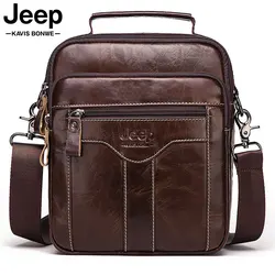 Famous Brand Men Shoulder Bag Genuine Cow Leather Business Men Messenger Bags Large Capacity Crossbody Male HandBag for Travel