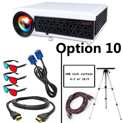 Poner Saund светодиодный 96+ светодиодный проектор 5500 люмен Full HD проектор 1080P с 10 м HDMI штативом 3D Proyector lcd Vs светодиодный 96 bt96 m5 - Цвет: Option 10