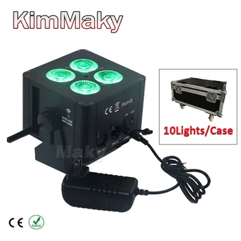 

10pcs/case 4x18w Stage Equipment LED par light RGBW+uv Wireless DMX LED uplights for wedding
