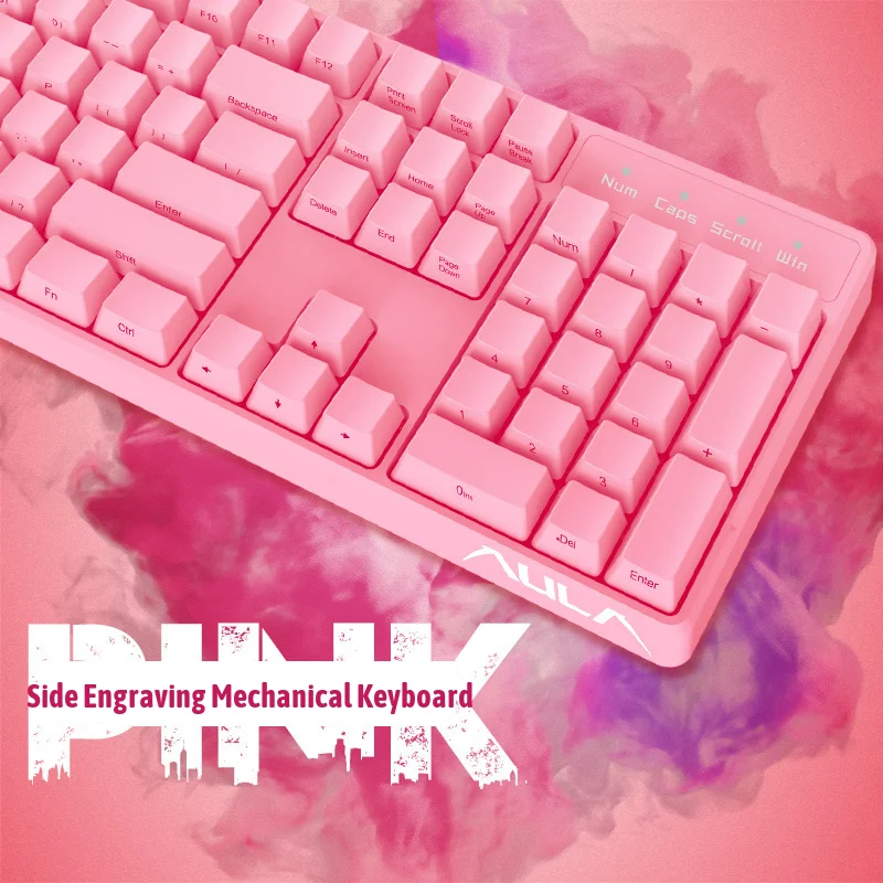 G908 Side Character Mechanical Gaming Keybaord 104 PBT Keycaps USB Wired Gamer Keyboard For PC/Laptop With Black/Red Switch
