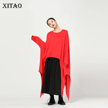 

[XITAO] 2018 Autumn Korea Fashion New Women O-neck Full Sleeve T-shirt Female Solid Color Batwing Sleeve Casual Tee LJT4151