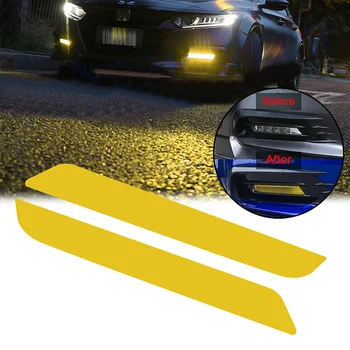 

2pcs Yellow Front Fog Light Overlays Vinyl Tint Stickers For Honda Accord 2018 2019 Brand New And High Quality Accessories