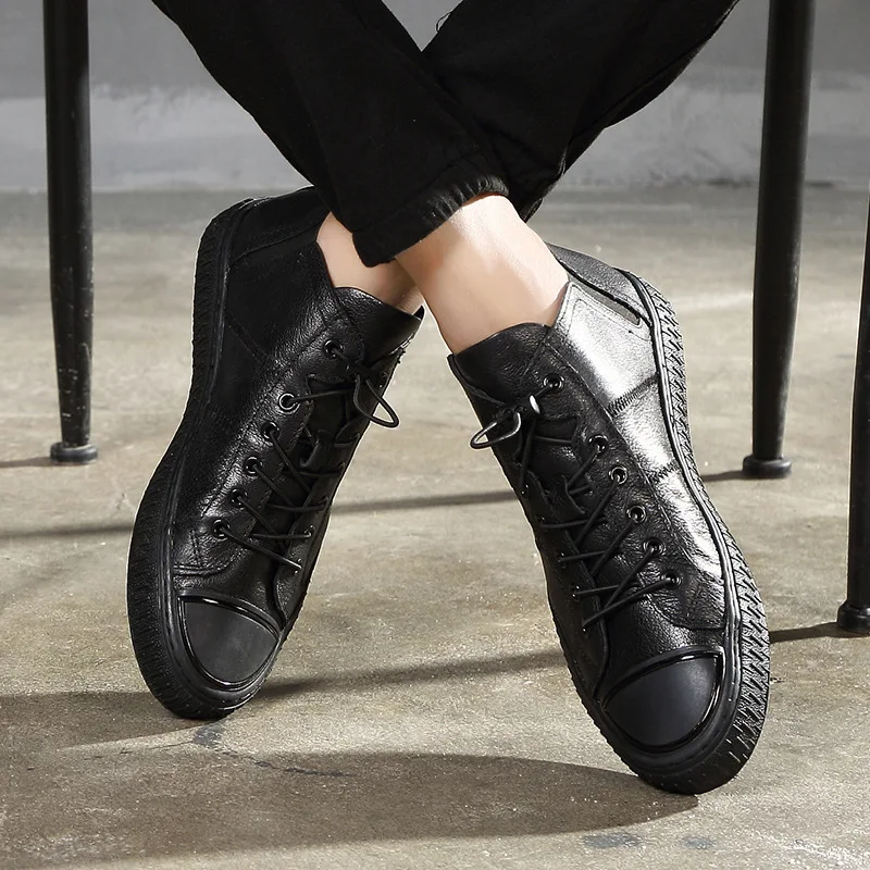 

2020 Spring New Style Men Mid-high Leather Boot Fashion Versatile Martin Boots Comfortable Not Tired Feet