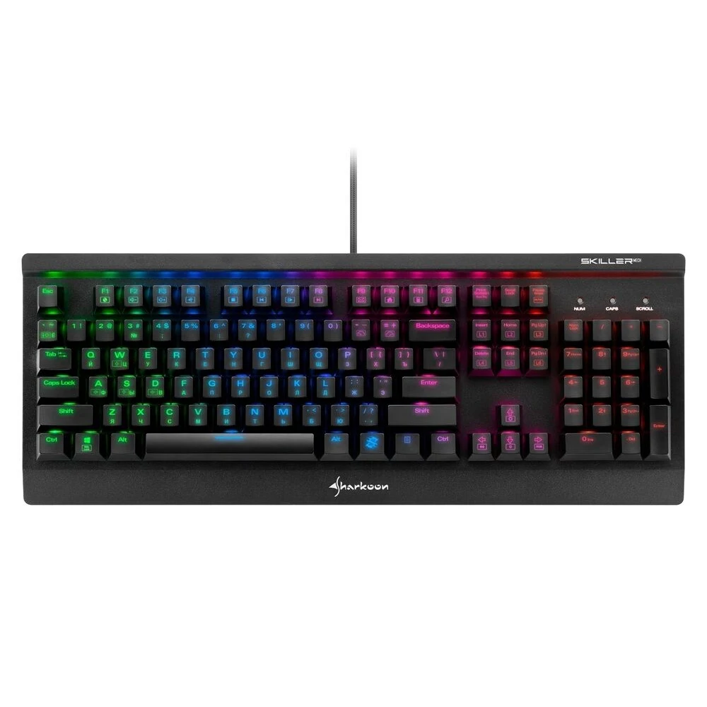 Клавиатура Sharkoon Skiller Mech SGK3 Brown механическая, проводная, подсветка RGB, USB, цвет: черный