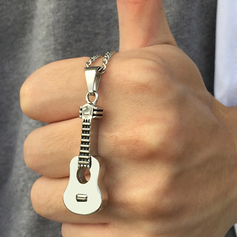 Guitar Shape Music Pendant Men Women Cremation Pendant Gift Jewelry Funeral Casket Ashes Holder Locket Keepsake