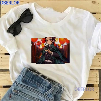 

Demon Slayer Kimetsu No Yaiba T-Shirt Fashion Funny Gothic Hip Hop Camisetas Causal O-Neck New Design Tops Tees Graphic Women