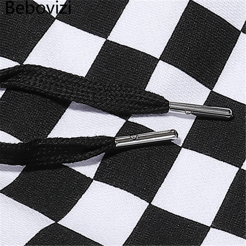 Bebovizi Checkerboard Plaid Shorts 2021 Fashion Men Hip Hop Streetwear Baggy Shorts Track Shorts Harajuku Joggers Sweatpants
