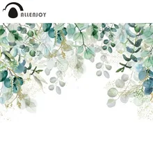

Allenjoy Spring Baby Shower Greenery Background Leaves Gold Birthday Party Eucalyptus Bridal Wedding Photophone Backdrop