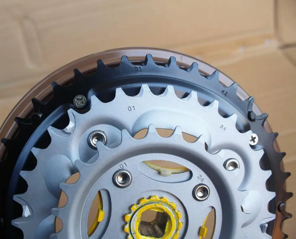 PROWHEEL 7-8 Скорость 24/34/42 т MTB велосипед диаметра окружности болтов(горный велосипед цвет передняя Звездочка велосипеда квадратное отверстие рукоятки