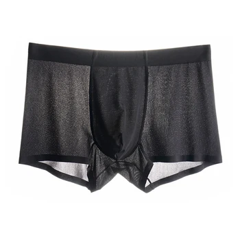 

Summer Men's Ice Silk Seamless Underwear Sports Quick-Drying Thin Sexy Transparent Underwear