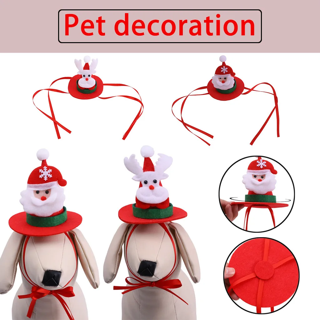 

New Year 2020 Pet Dog Christmas Cap With Cosplay Costume Puppy Decor Hats For Small Cat Dog Christmas Decorations For Home Natal