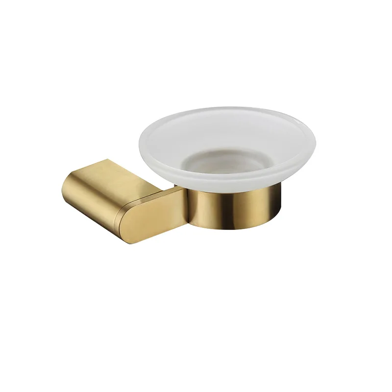 Soap Dish Матовый золотой держатель для полотенец для ванной комнаты, держатель для бумаги, мыльница, щетка для унитаза, держатель для полотенец, зубная чашка, оборудование из нержавеющей стали - Цвет: Soap Dish