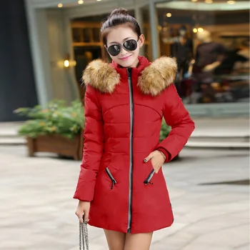 

Parka Women 2020 New Winter Down jacket Women Coat Long Hooded Outwear Female Parka Thick Cotton Padded Female Basic Coats G56