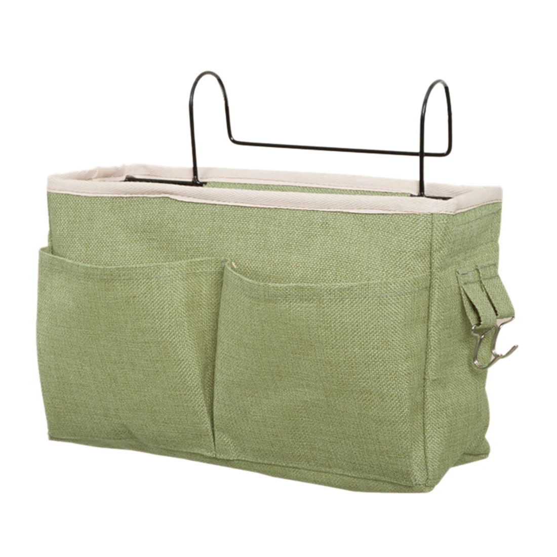 

2pcs Cloth Bedside Hanging Storage Bag Holder Organizer For Dorm Bed Rails Home Storage Bags - Orange Black Green