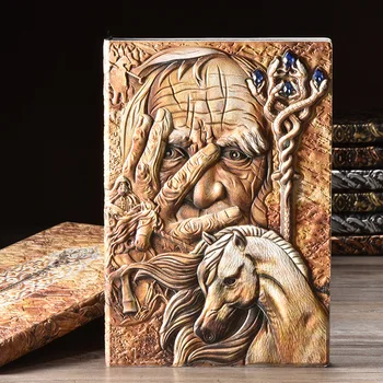 

The Wizard Notes Cool Vintage Hardcover Craved Style Notebook A5 Lined Book 200P