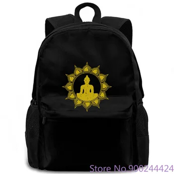 

BUDDHA MEDITATION LOTUS FLOWER BUDDHISM SPIRITUAL RELAXATION Newest for women men backpack laptop travel school adult