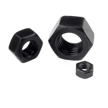 

5pcs M10 M12 M16 outer hex anti-tooth nuts hexagon left-hand fine teeth nut carbon steel black color GB54