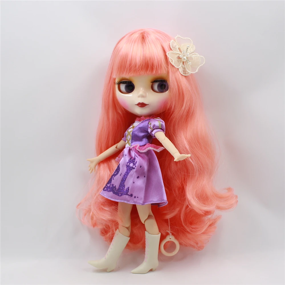 

Blyth Nude Doll Wavy long Hair with bangs 4 Colors Big Eyes 30cm fashion bjd 1/6 doll DIY makeup toys for girls
