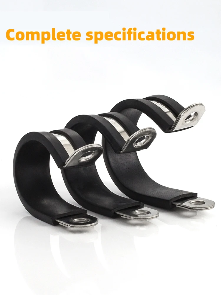 304 stainless steel Rubber Lined P Clips R-type pipe clamp Cable Mounting Hose Pipe Clamp hose clamps