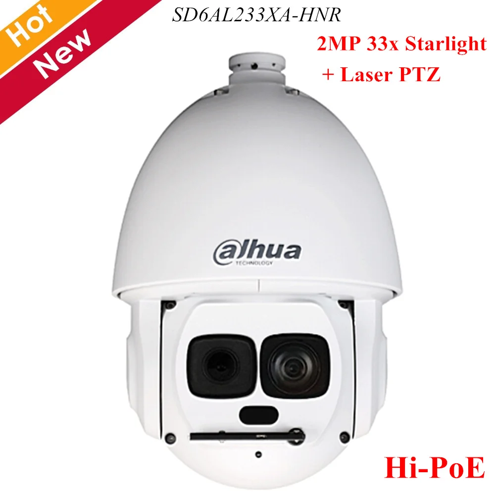 

Newest Dahua Starlight PTZ Camera 2MP Powerful 33x Starlight + Laser PTZ AI Network IP Camera Hi-POE Laser distance 550M IP67
