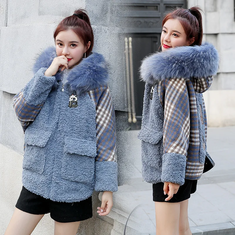 

Winter down Jacket Cotton-padded Clothes Women's Short 2019 New Style Korean-style Fashion Lambs Wool Cotton-padded Clothes Loos