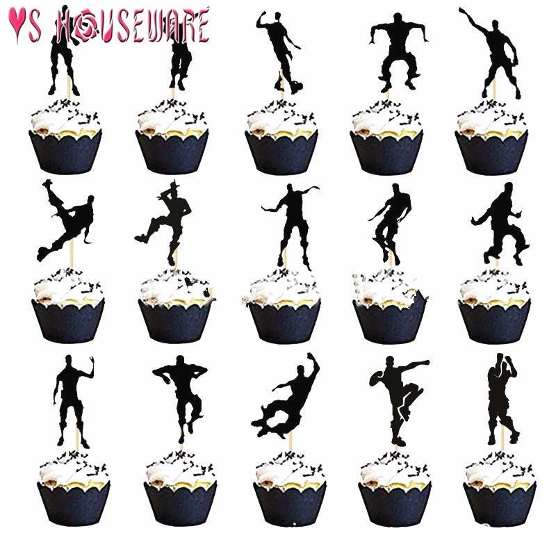 Cake topper 15pcs Мульти-стиль замок игра есть курица игра детская посуда для вечеринки в честь Дня Рождения Торт Украшение Флаг Шар одноразовая посуда - Цвет: Cake topper 15pcs