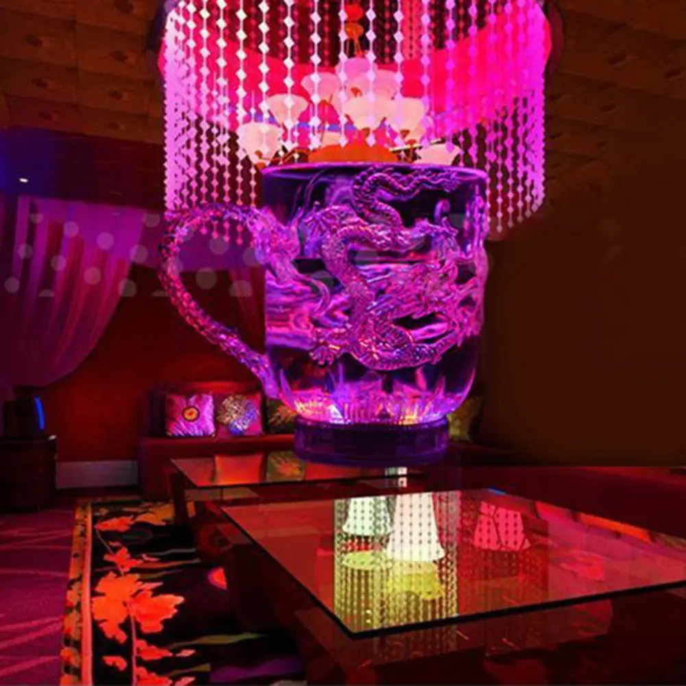 Cup LED Flash Magic Color Changing Dragon Water Activated Light-Up Beer Coffee Milk Tea Wine Whisky Bar Mug Travel Gift 1pc glass cup coffee cup beer mug