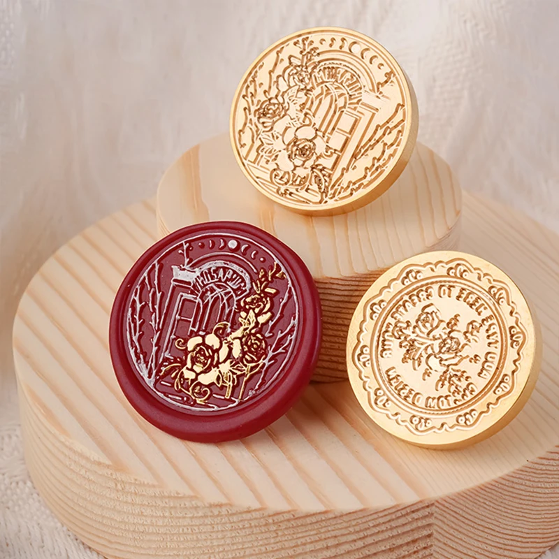 25/30MM Wax Stamp Sealing Retro Flower Net and Rose Fire Lacquer Seal Rose Series Gift Wedding Tools Post Decor Custom For Make